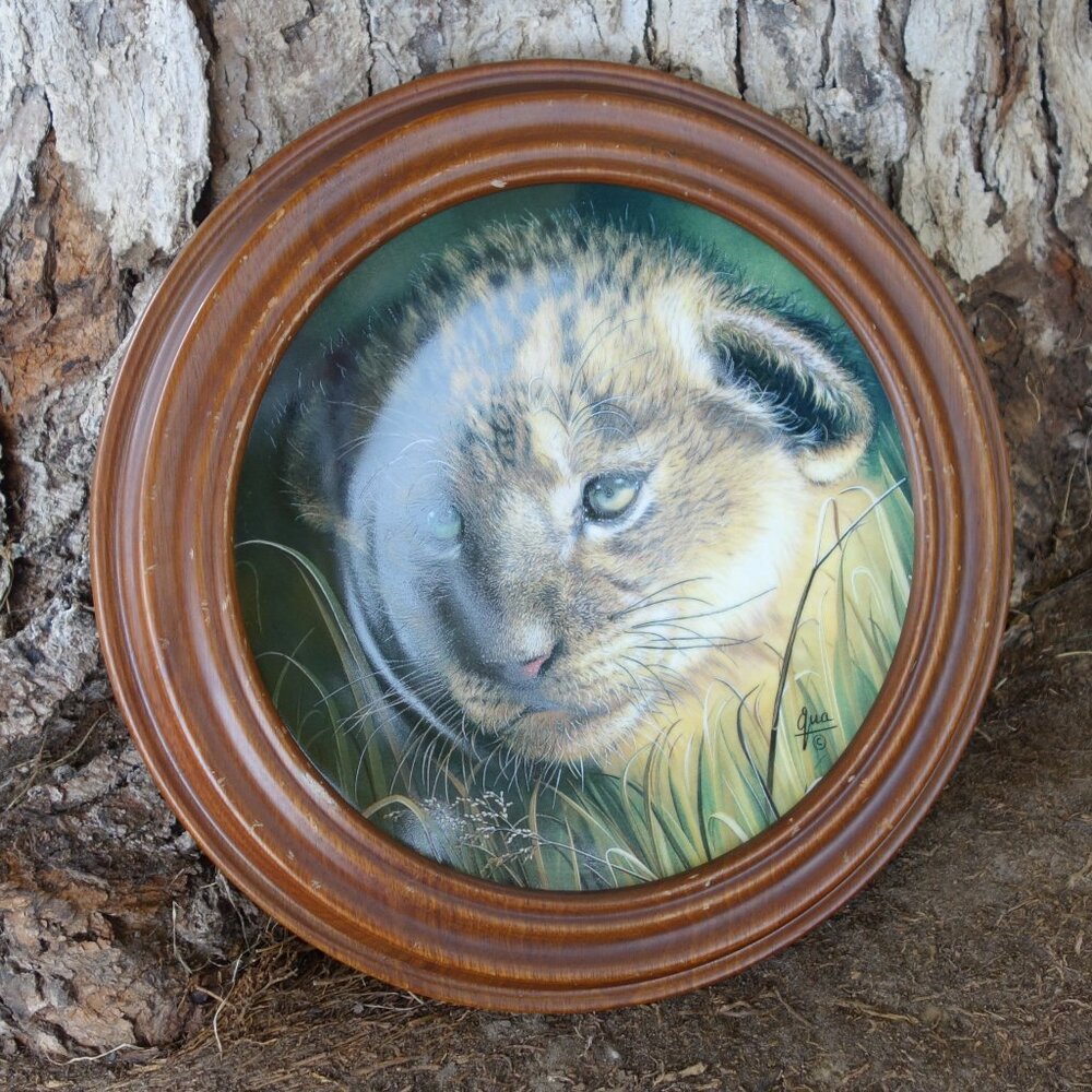 Vintage Princeton Gallery Cubs of the Big Cats Plate Collection Lion Cub by Qua
